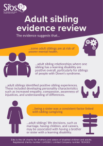 Purple, yellow and white poster with key points from the evidence review. Download the report to read.