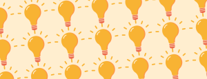 Lightbulb pattern against a pale yellow background
