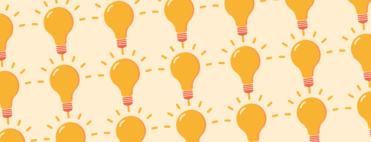 Lightbulb pattern against a pale yellow background