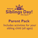 Yellow background, Purple text 'parent pack'