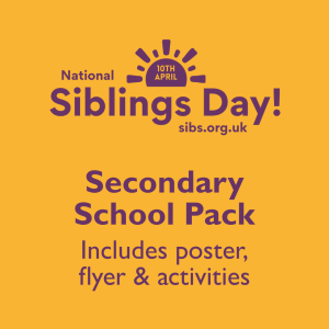 Yellow background, Purple text 'secondary school pack'